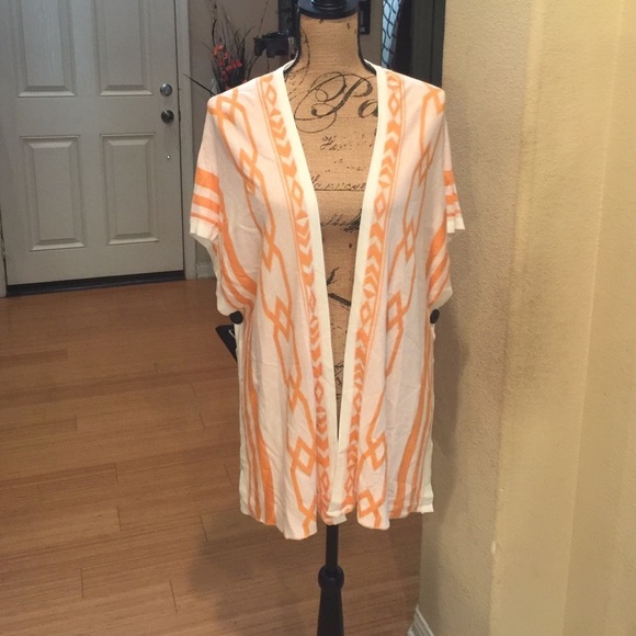 Very J Sweaters - Very J. Orange and and white Sweater